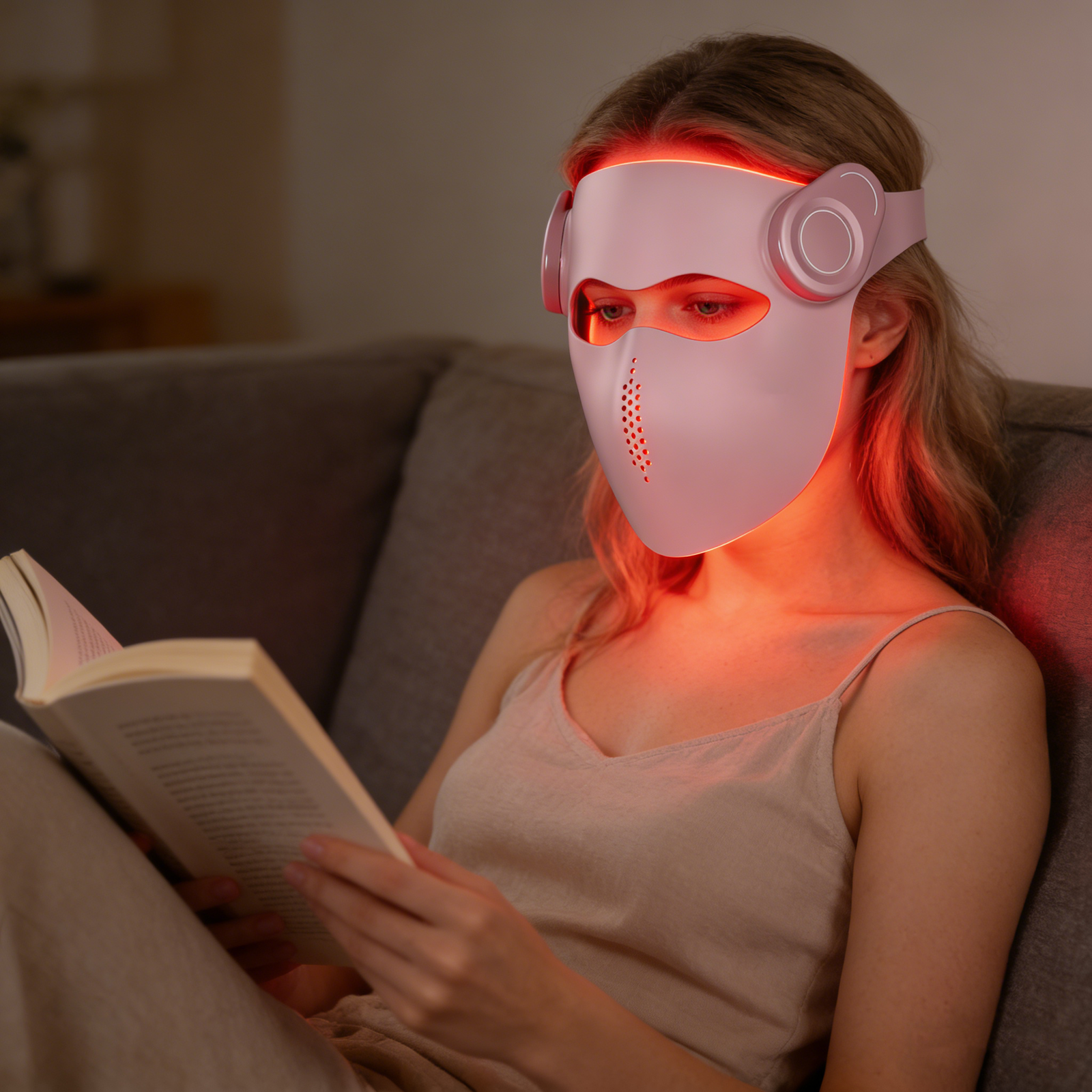 Rechargeable 3 Color Silicone 460nm 850nm Led 3D Face Mask Light Therapy Led Facial Mask with Voice Control - Image 2