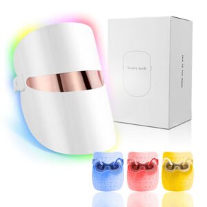 Portable LED Face Mask Wireless 3 Color Light Therapy Mask with Eyeglass Design