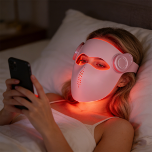 Rechargeable 3 Color Silicone 460nm 850nm Led 3D Face Mask Light Therapy Led Facial Mask with Voice Control