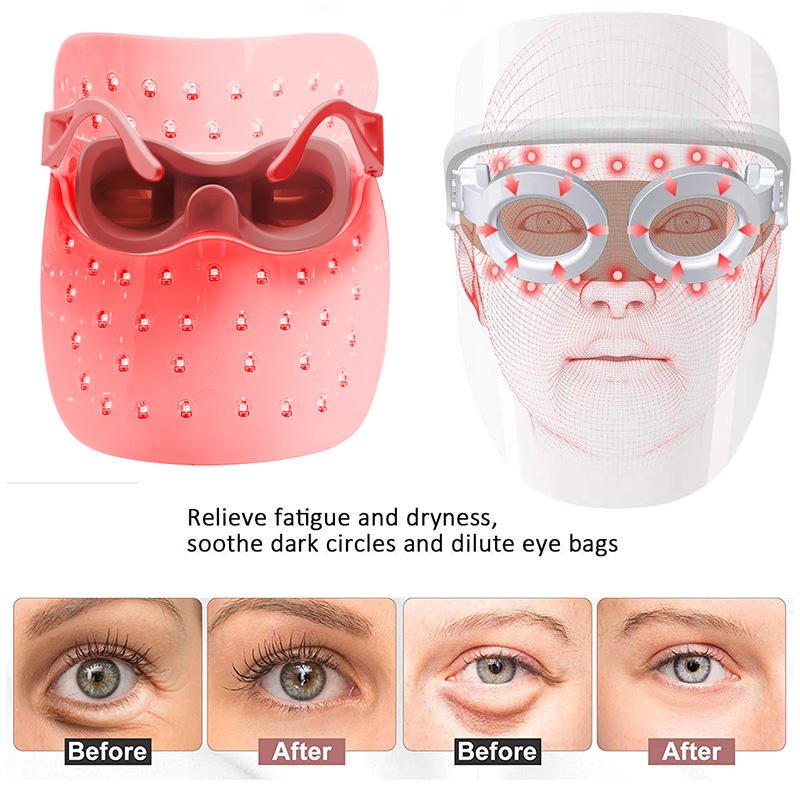 Portable LED Face Mask Wireless 3 Color Light Therapy Mask with Eyeglass Design - Image 3
