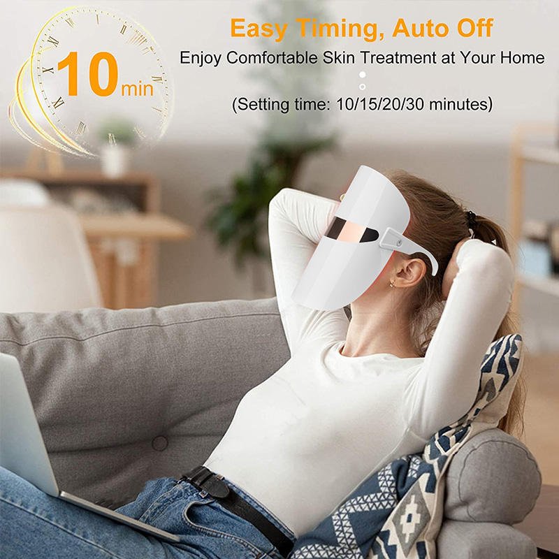 Portable LED Face Mask Wireless 3 Color Light Therapy Mask with Eyeglass Design - Image 4