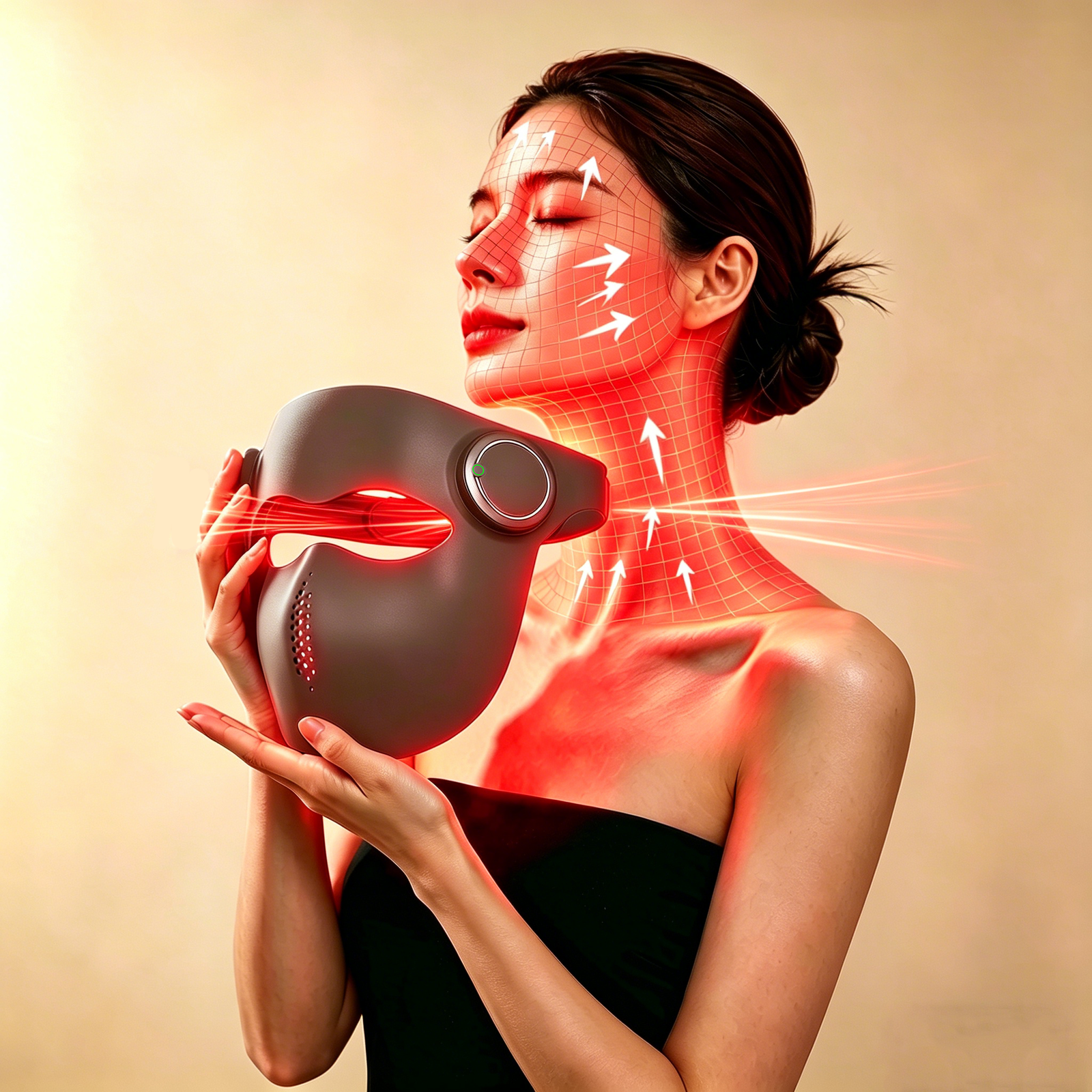 3D Silicone Red Light Therapy Mask 630nm 850nm Wavelengths Wireless & Rechargeable Led Facial Mask