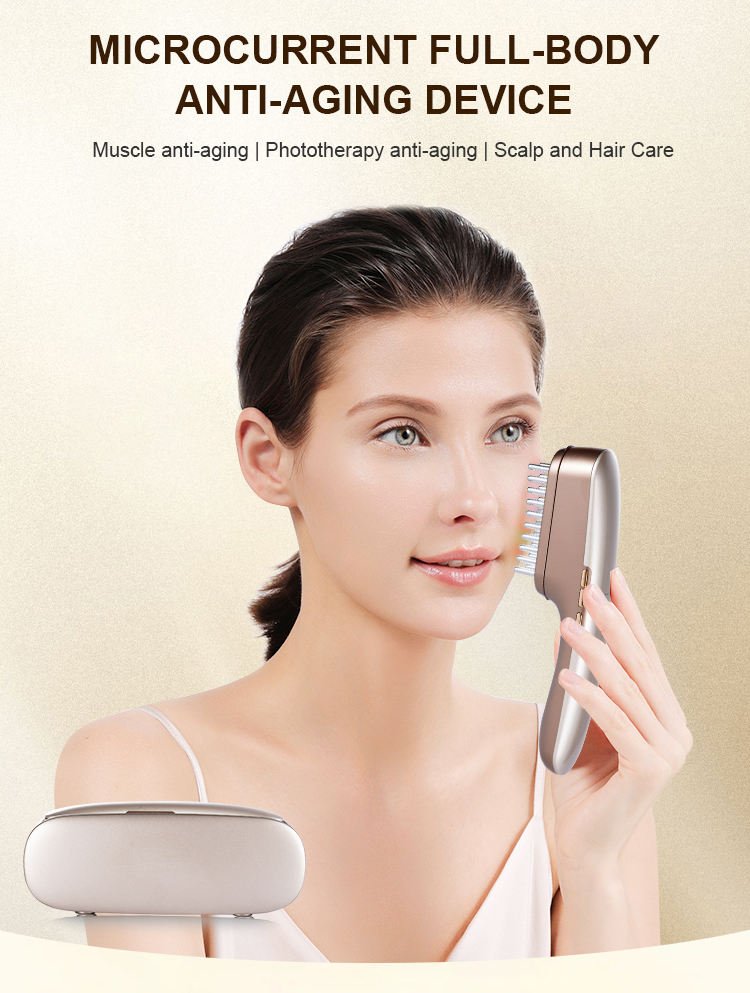 Hand Held Microcurrent Anti Aging Face Lift Device 540nm Green Light for Scalp Oil Control 660nm Red Light for Collagen Boost EU - Image 3