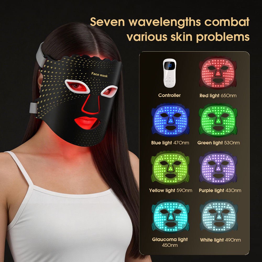 OEM ODM 7 Color LED Face Mask Light Beauty Device Facial Skin Care Equipment - Image 4